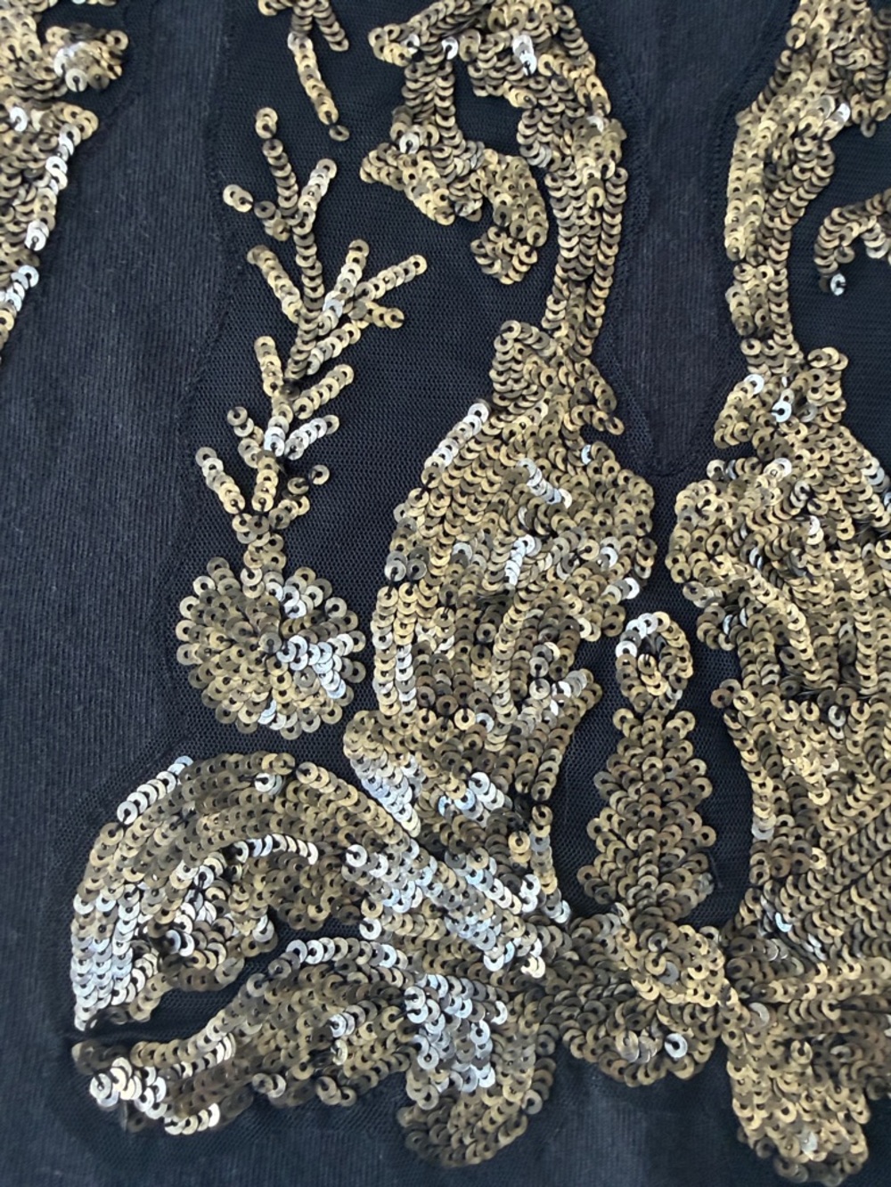 Urban Outfitters Black Crop Tank with Gold Sequin Motif-EUC - Picture 5 of 6